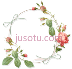 水彩花环PNG