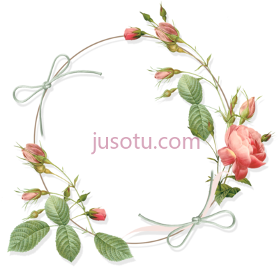 水彩花环,watercolor wreath fox round PNG