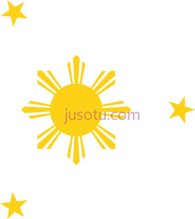 菲律宾国旗太阳星,philippine flag sun and stars PNG