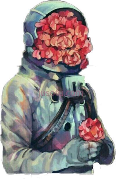 宇航员鲜花,astronauta astronaut and flowers PNG