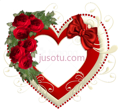 红玫瑰相框,frame red roses PNG