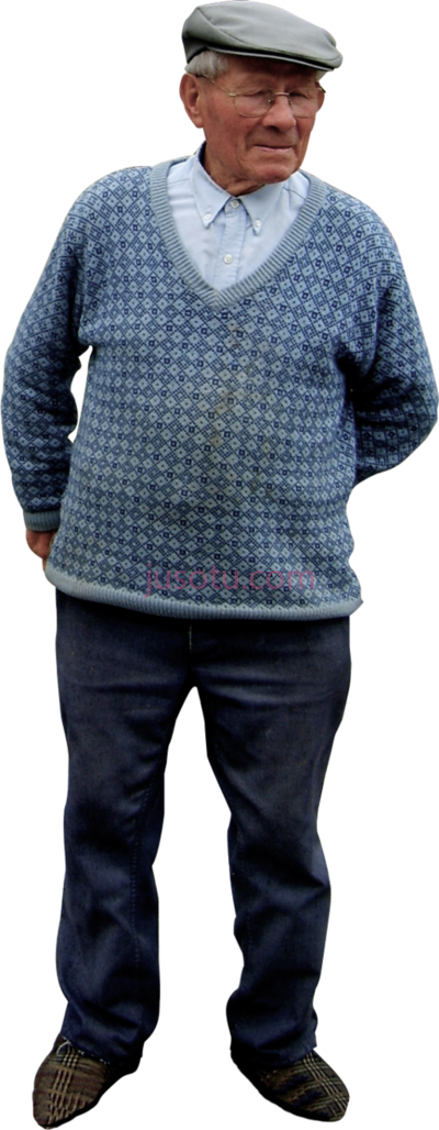 老人站,front people old man standing PNG