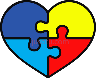 孤独症心脏拼图,autism heart puzzle pieces PNG