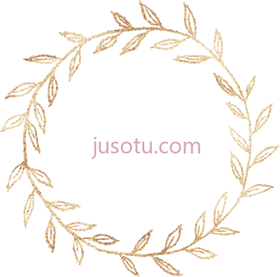 金色花环,golden glitter motif PNG