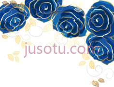 金蓝色皇家花卉,玫瑰 PNG