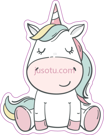 可爱粉红独角兽,pink unicorn kawaii cute baby PNG