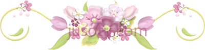 粉色花朵,spring border barras separadoras flores verdes PNG