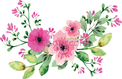 浪漫水彩花,romantic watercolor PNG