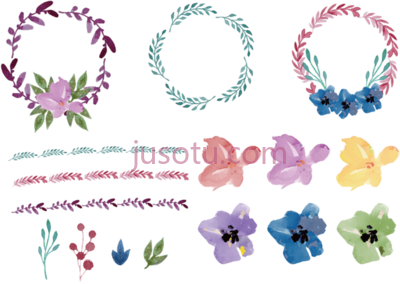 花环水彩,frame wreath watercolor invitation floral wedding round PNG