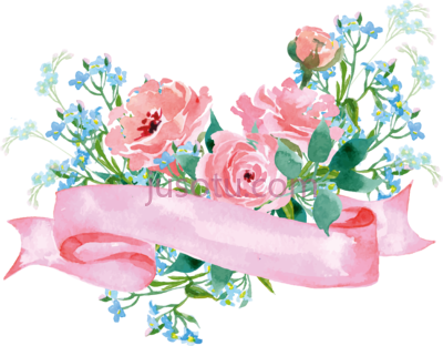 水彩玫瑰,garden decoration roses paper floral blue and pink watercolor PNG