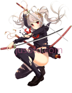 女忍者武士刀PNG