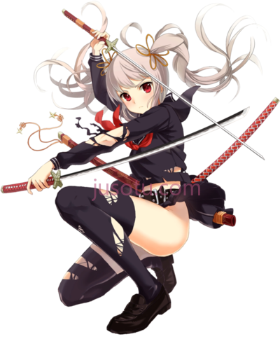 女忍者武士刀,katana girl ninja PNG