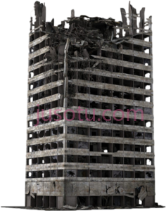 废墟摧毁建筑PNG