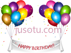 生日快乐气球横幅PNG