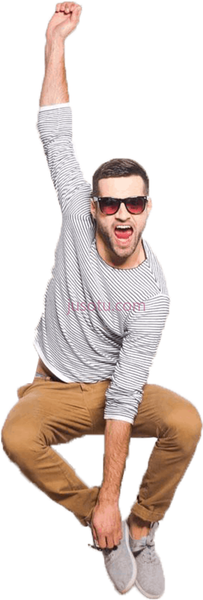 快乐跳高,man jumping high happy person PNG