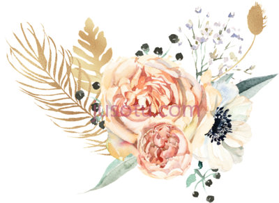 橙色水彩花,hand painted orange watercolor flower transpa PNG