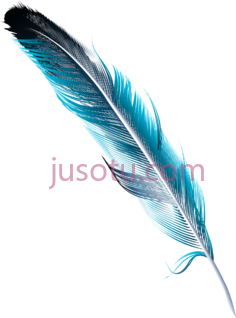 水彩蓝色羽毛PNG