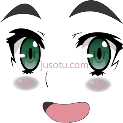 开心的眼睛女孩脸,happy eyes anime girl face PNG