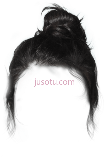 黑色假发,black bun hair dressup costume lace wig PNG