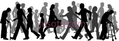人群,crowd walking black white people PNG