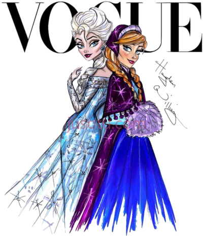 时尚杂志公主,princesas diy posters elsa vogue PNG