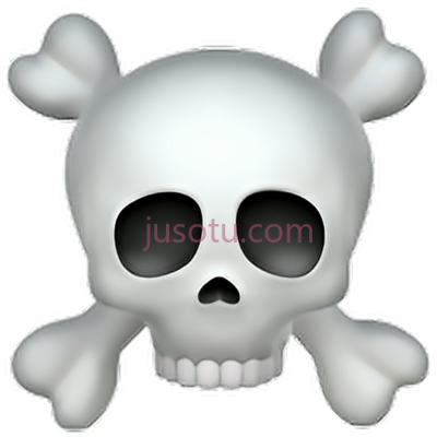 骷髅十字骨,skull and crossbones emoji PNG