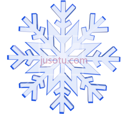 蓝色雪花,blue snowflake PNG