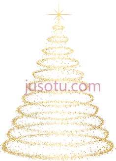 金色圣诞树装饰PNG