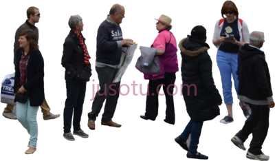集体走开,group walking away PNG