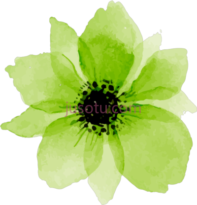 绿色水彩花,green niche watercolour pink PNG
