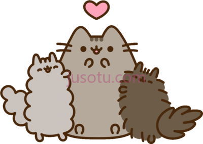 胖吉猫,cat family love by pusheen pip and stormy PNG
