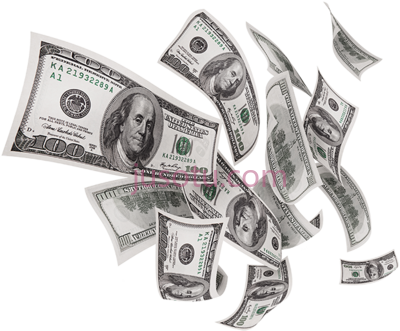 钞票美元,money flying 100 dollar bill PNG