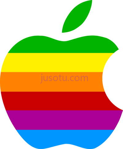 彩虹苹果商标,apple logo rainbow PNG