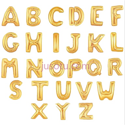 金箔气球字母,happy birthday foil gold letters PNG