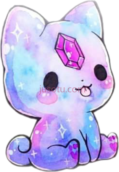 小猫,colorful kitty cat galaxy sweet cute PNG