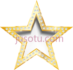 辉光金色五角星,star PNG
