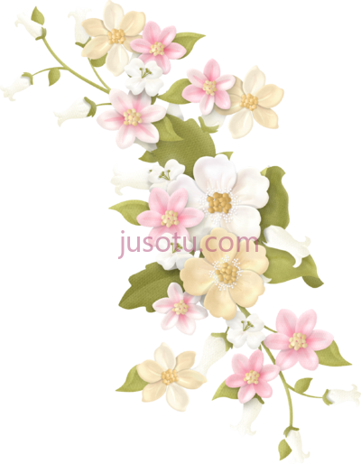 花,digital flores color pastel PNG