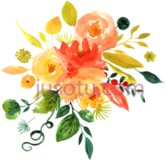 水彩橙黄,花 PNG