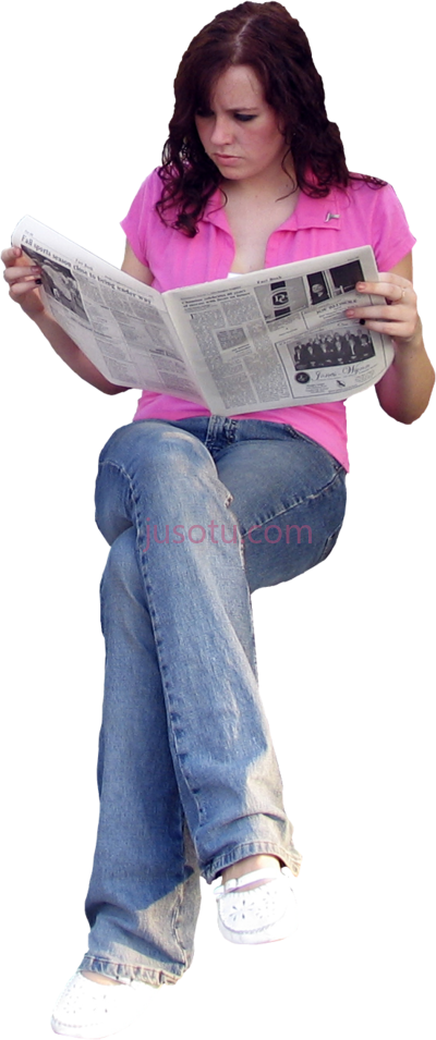 坐看书,sitting person people reading PNG