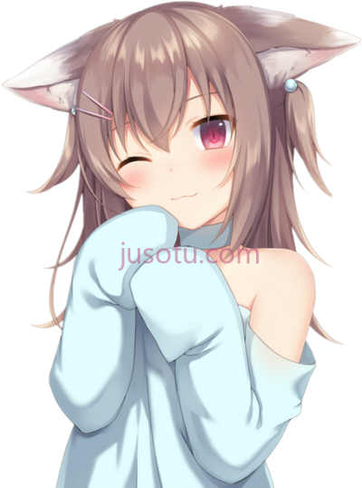 可爱棕色头发动漫,neko cute anime brown hair PNG