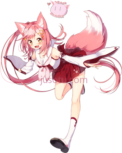 可爱女孩摆姿势,cute girl poses fox render PNG
