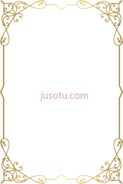 金花装饰框,decorative frame gold floral PNG