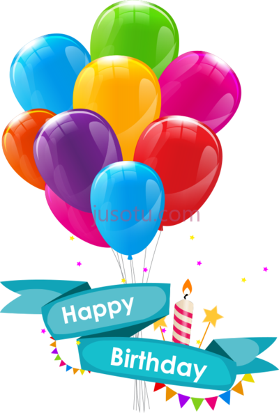彩色气球,colorful balloons birthday card PNG