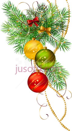 圣诞节松枝装饰球PNG