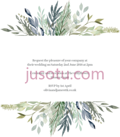 质朴婚礼花边请柬,wedding PNG