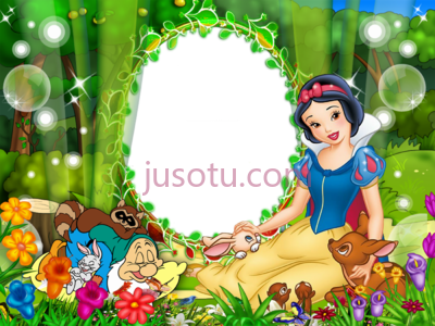 迪斯尼白雪公主和七个小矮人,borders disney birthday snow white and seven dwarfs PNG