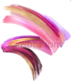 金紫粉水彩笔触,刷 PNG