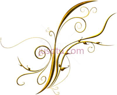 金色装饰花,golden deco ornament flower PNG