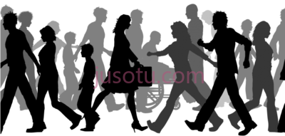 穿过人群行走,person crowd people walking PNG