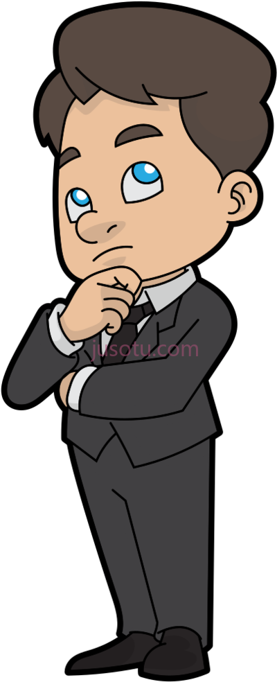 思维人,cartoon thinking man PNG